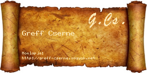 Greff Cserne névjegykártya